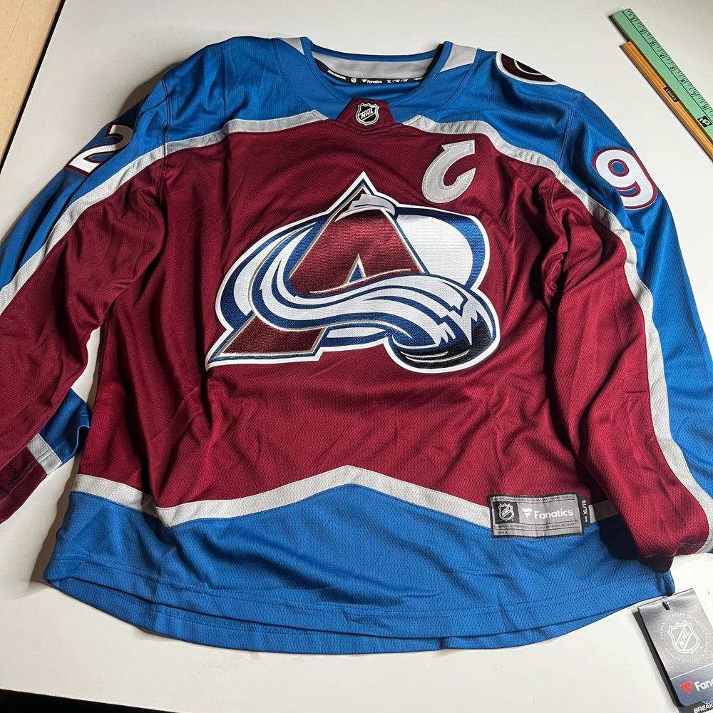 Fanatics NHL Colorado Avalanche Landeskog 92 Jersey Mens XL Burgundy Blue